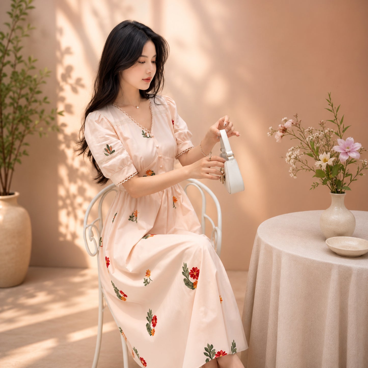 Blossom Grace Printed Maxi Dress