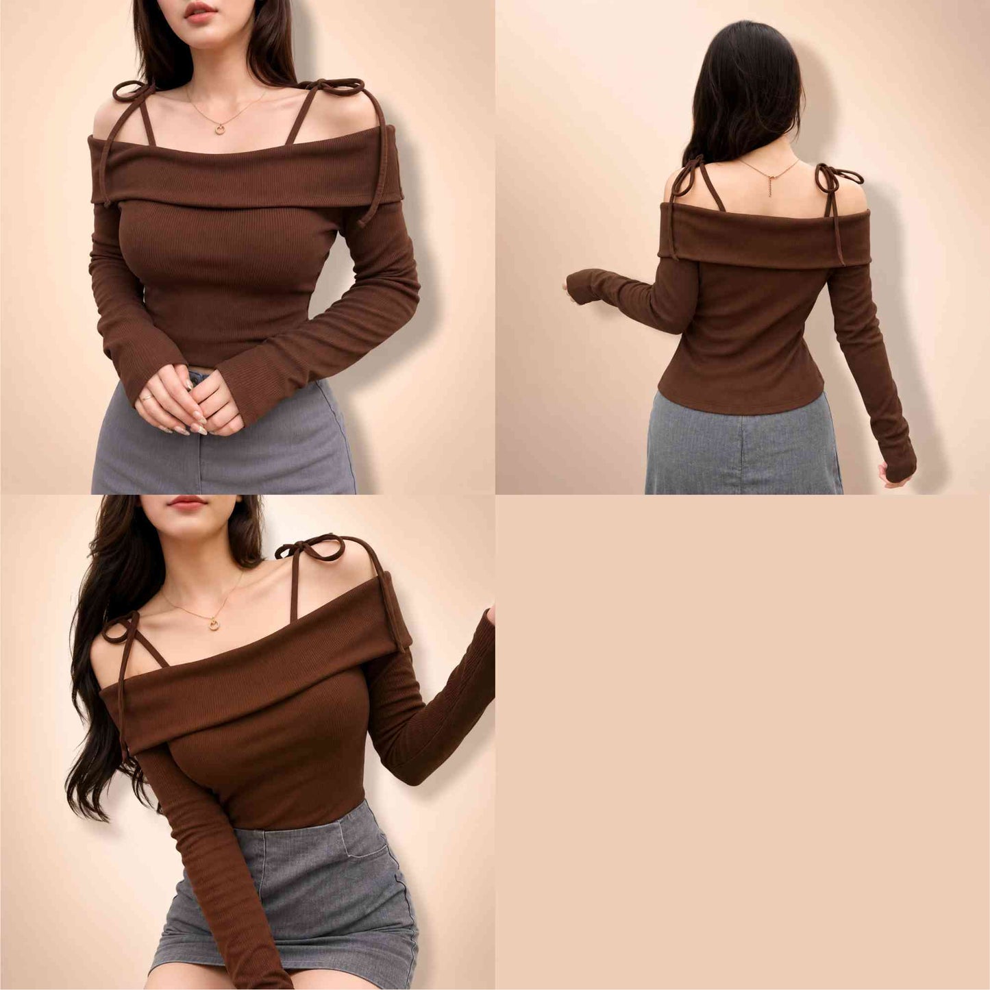 Stylish Parker Off-Shoulder String Top