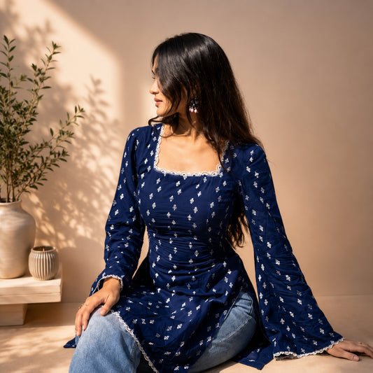 Blue Gota Cotton Top