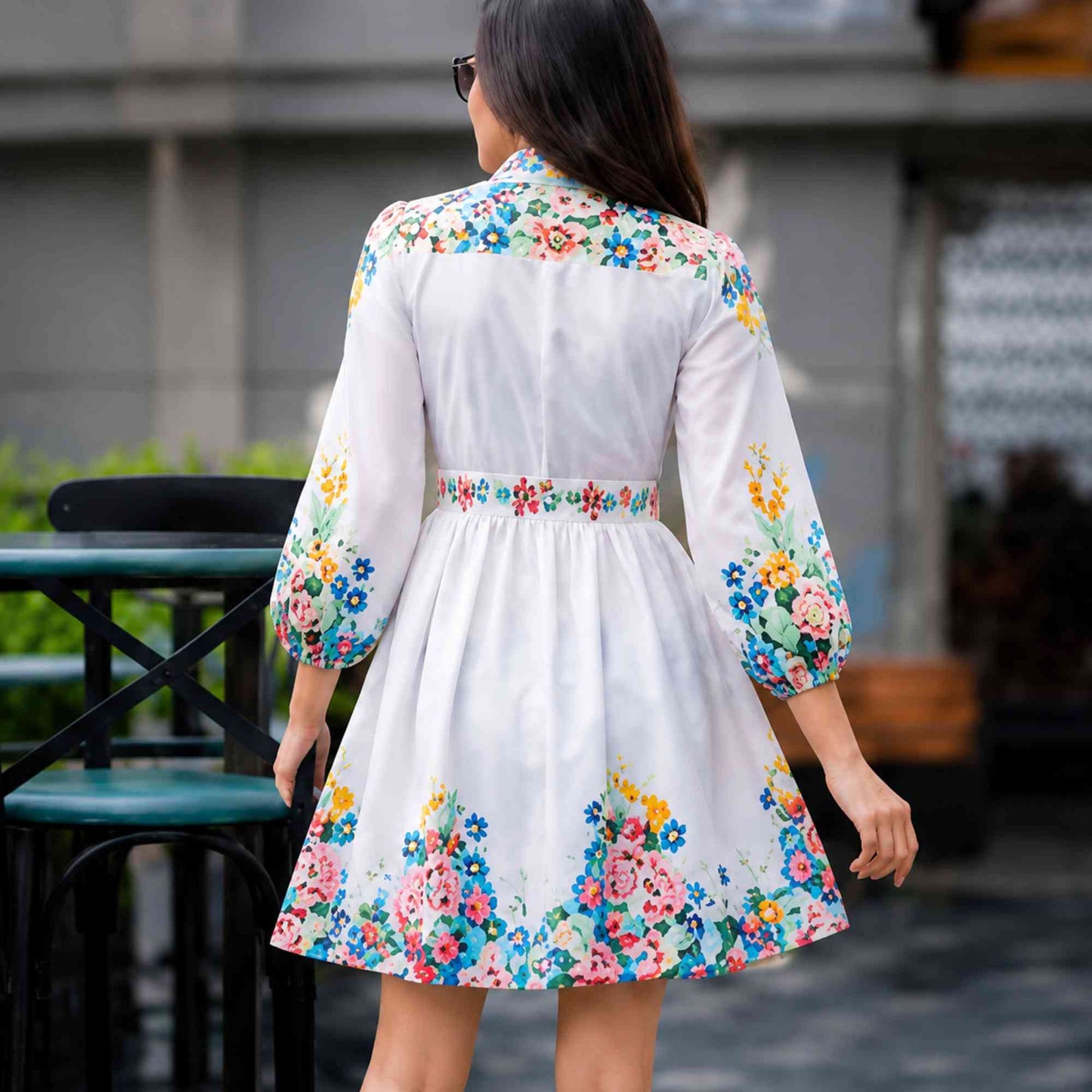 Puff Sleeve Stylist Floral Printed Dress For Women