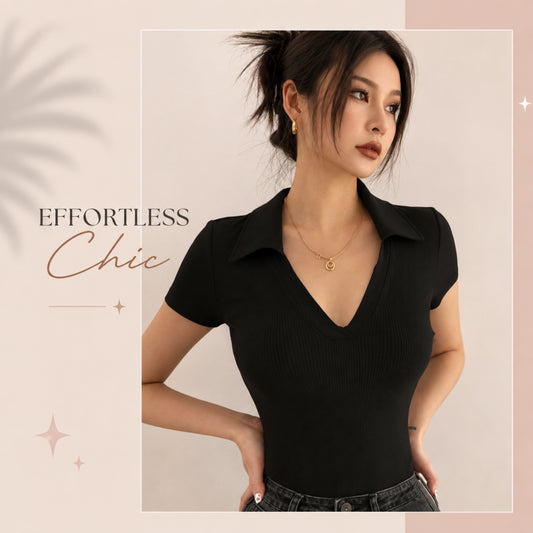Stylish Women Collar Top