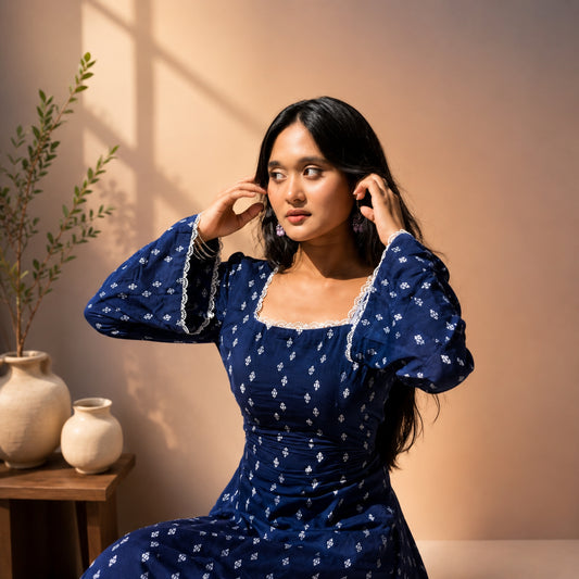 Blue Gota Cotton Top