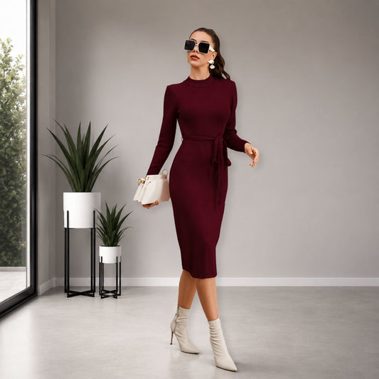 Stylish maroon bodycon western dress