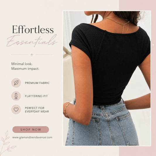 Black Square Neck Tank Top