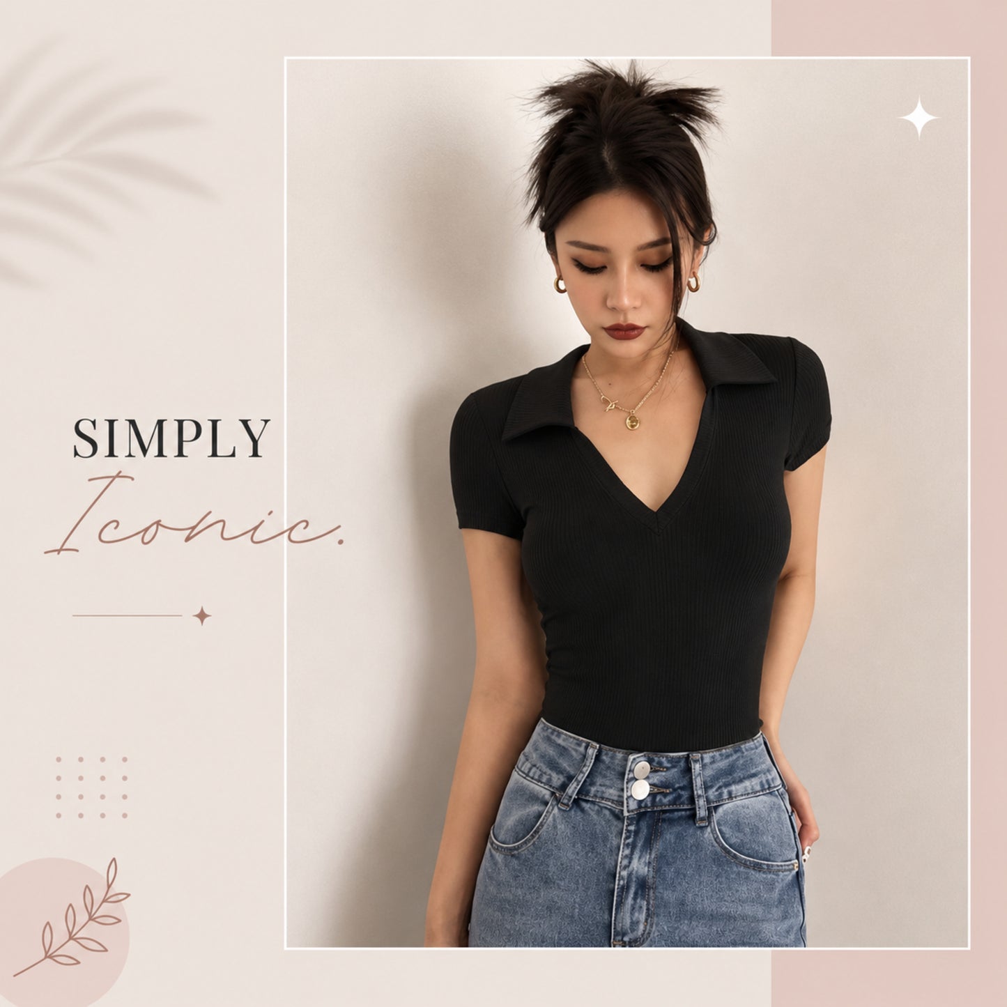 Stylish Women Collar Top