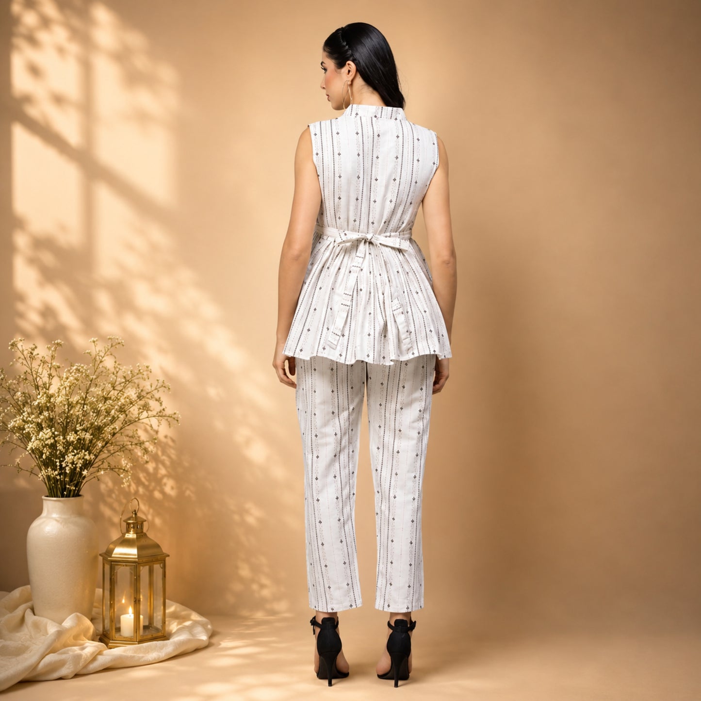 Pearl Charm Sleeveless Co-Ord Set