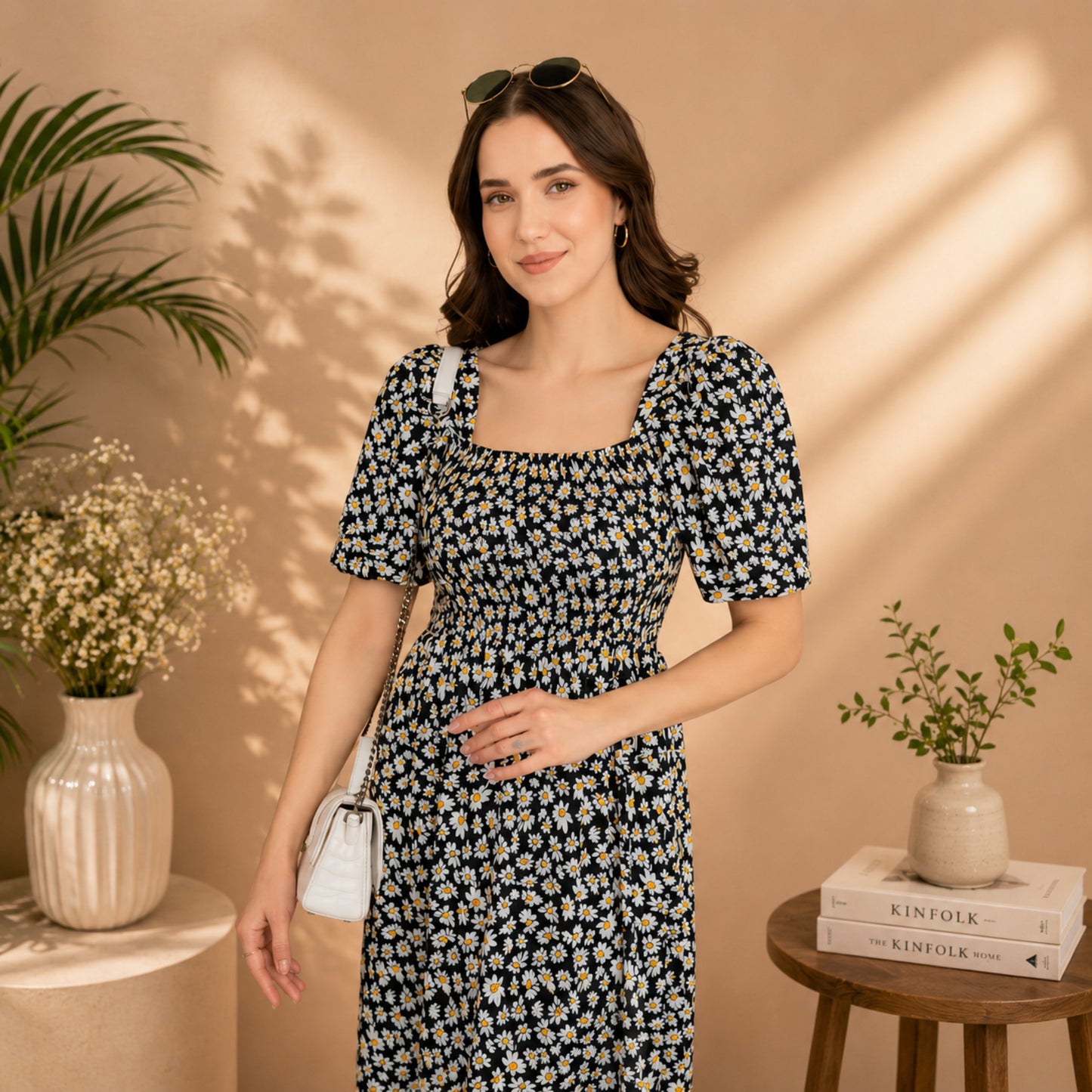 Floral Meadow Puff Sleeve Dress