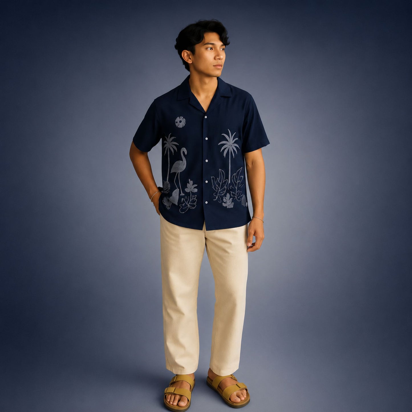 Midnight Flamingo Resort Shirt