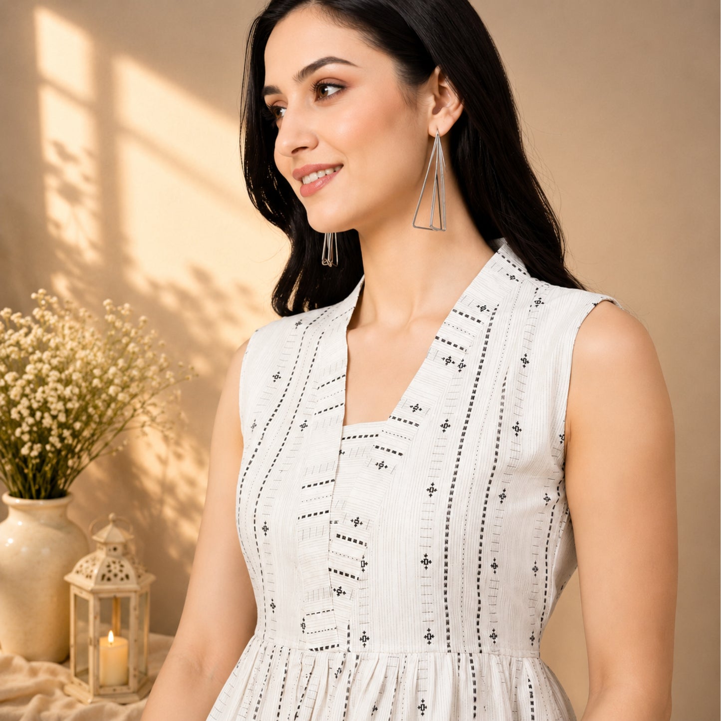Pearl Charm Sleeveless Co-Ord Set