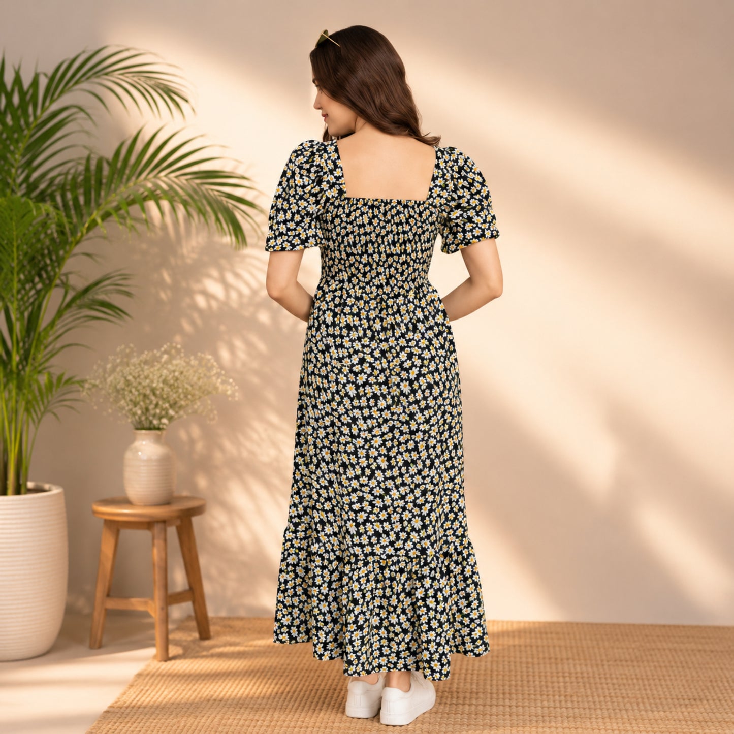 Floral Meadow Puff Sleeve Dress