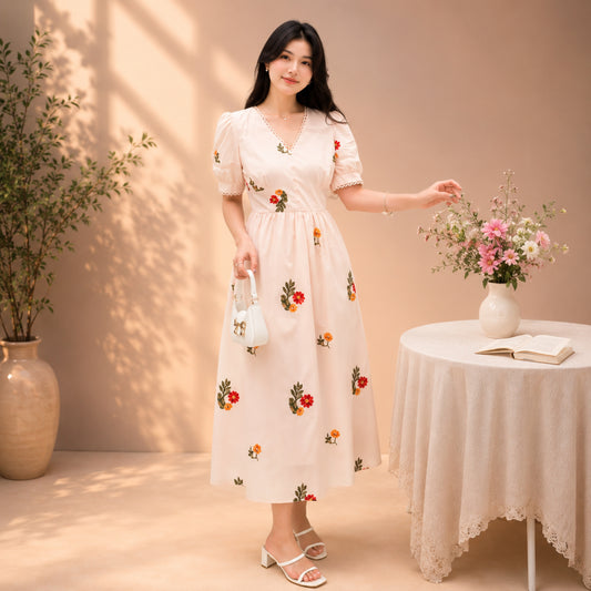 Blossom Grace Printed Maxi Dress