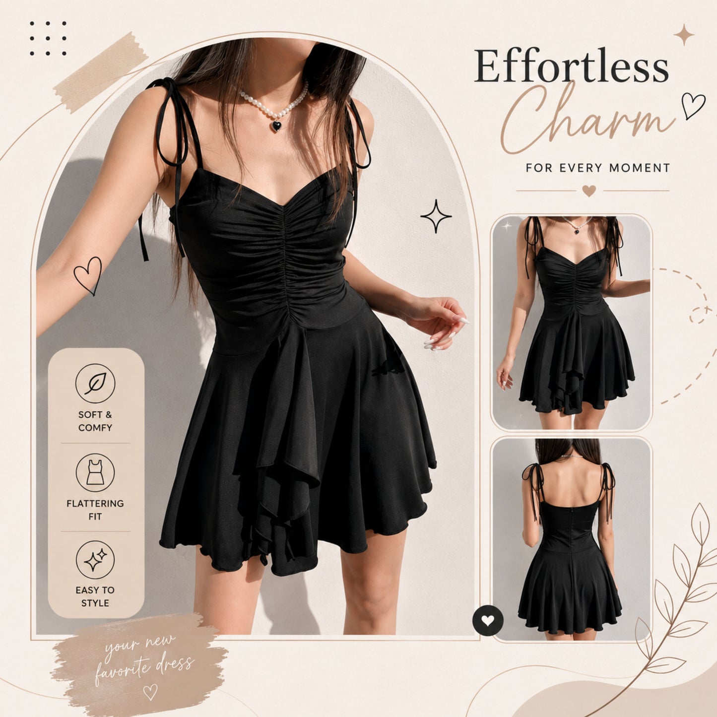 Trendy Women Black Dress