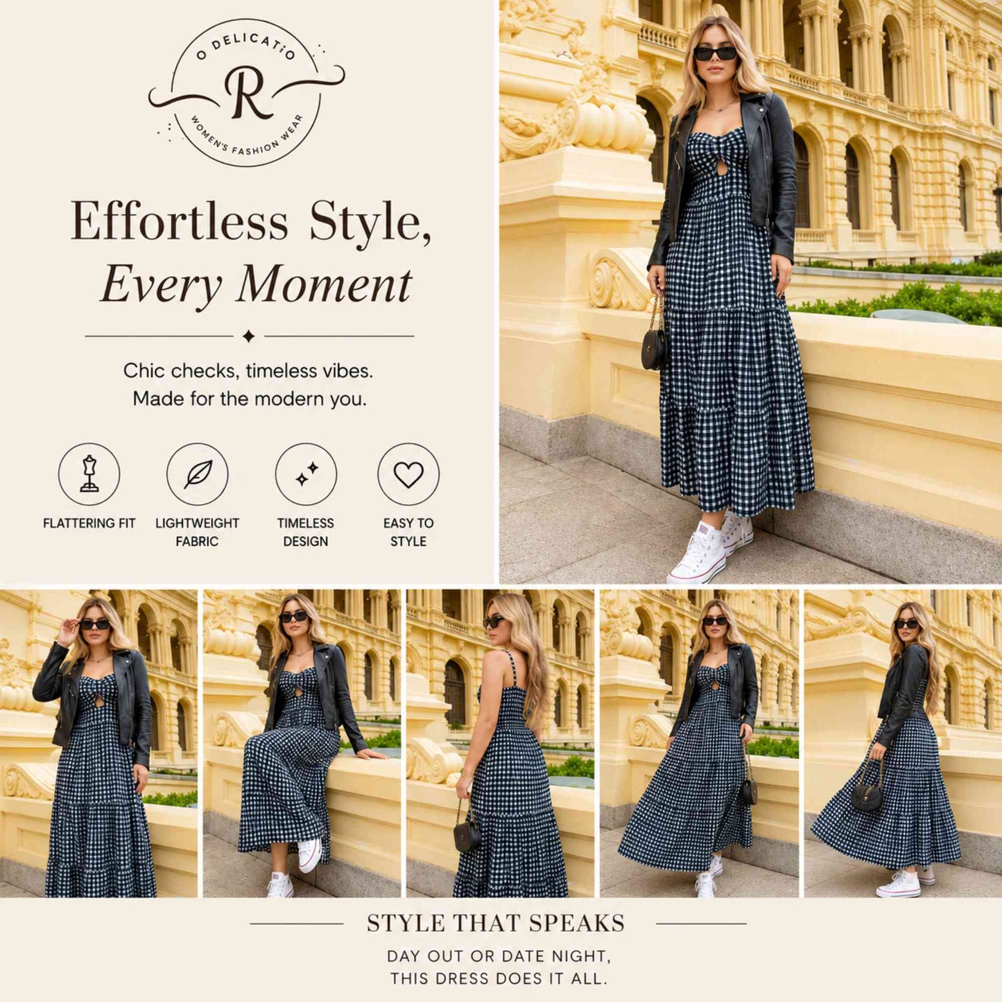 Gingham Cotton Maxi Dress
