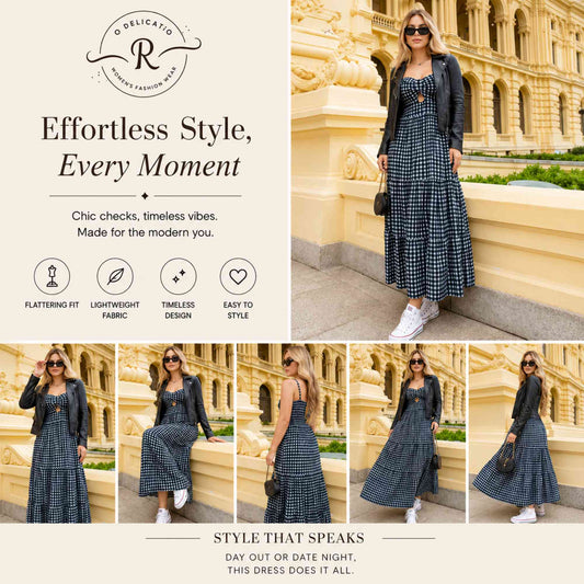 Gingham Cotton Maxi Dress