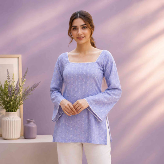 Lilac Bloom Casual Kurti