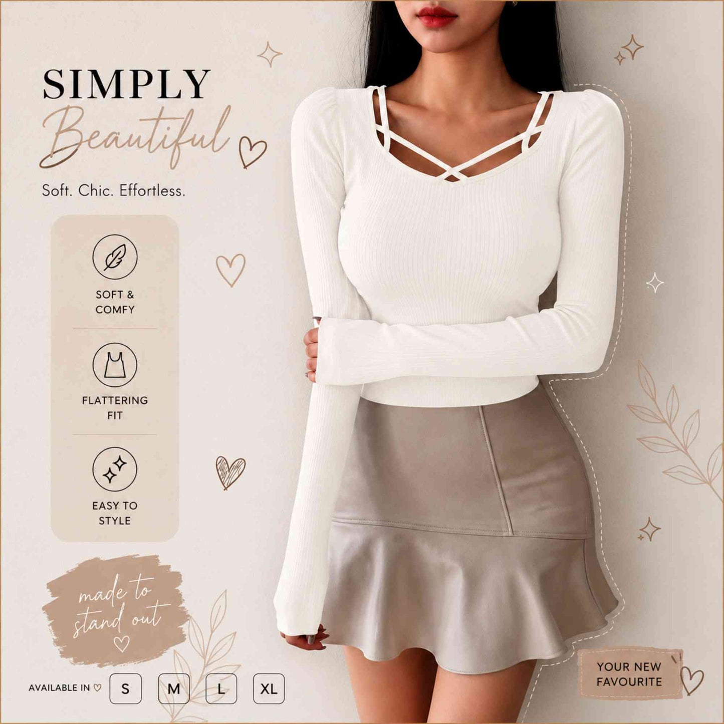 Korean square neck top