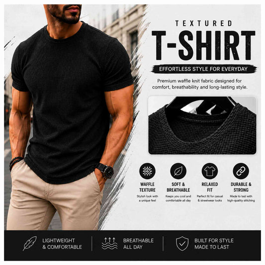Men's Oversized Waffle Knit T-Shirt