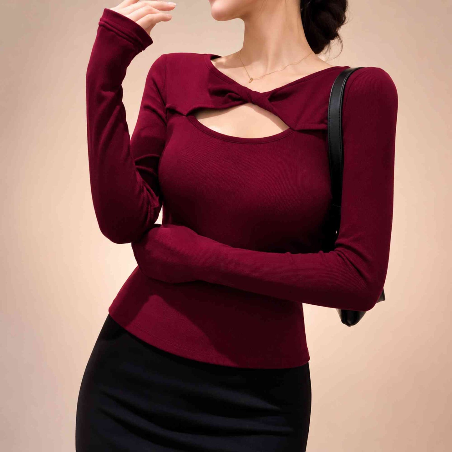 Women’s Solid Casual Long Sleeve Top