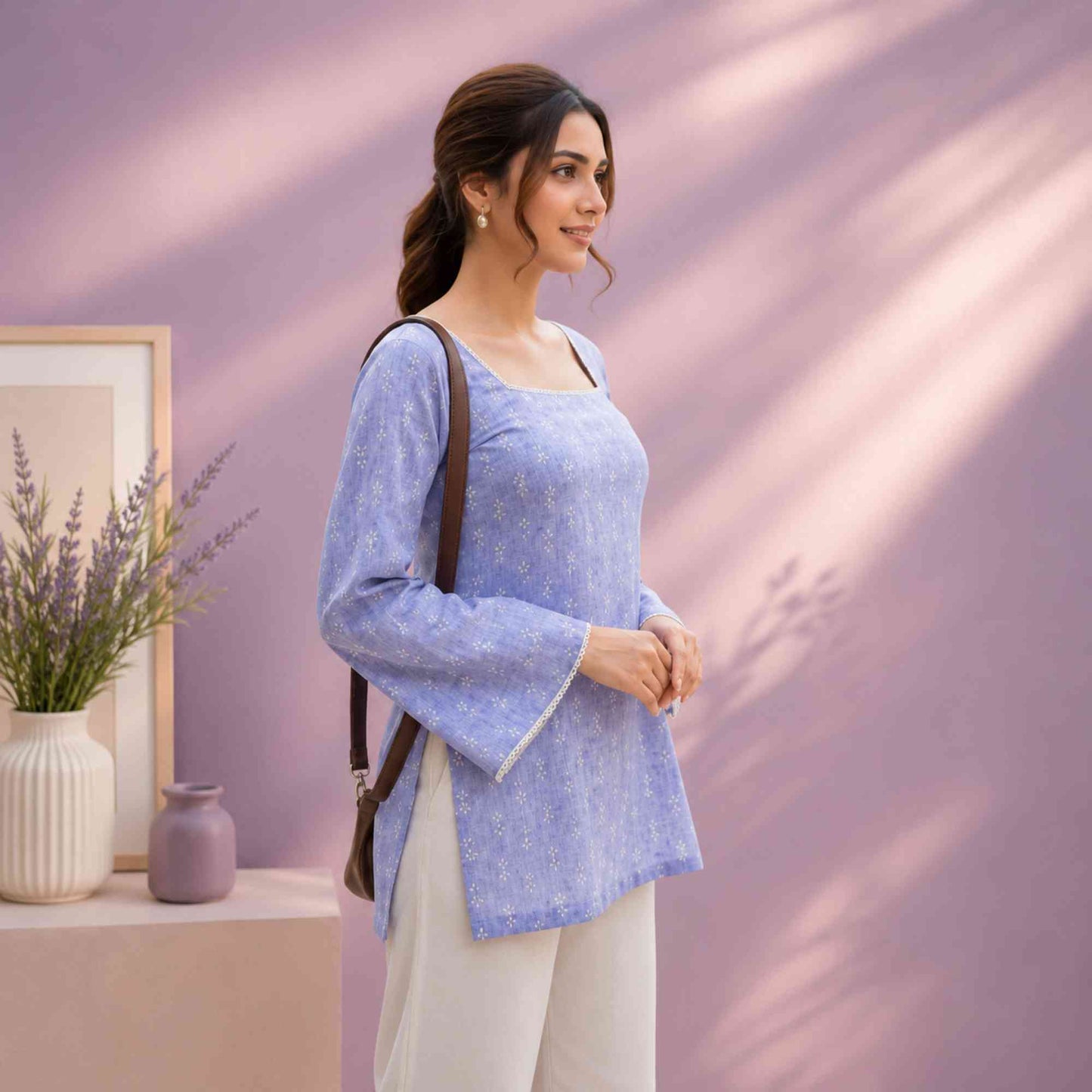 Lilac Bloom Casual Kurti