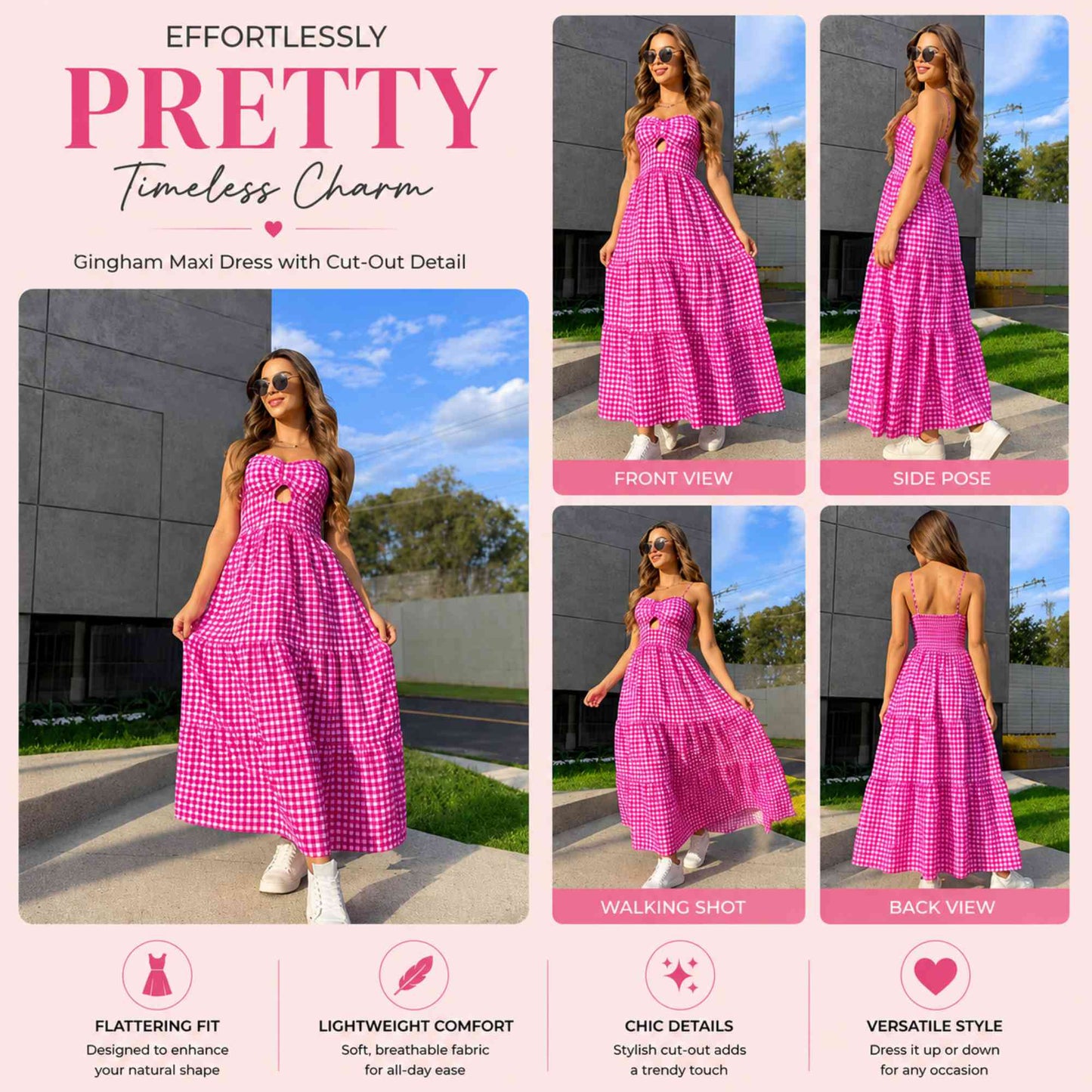Gingham Cotton Maxi Dress