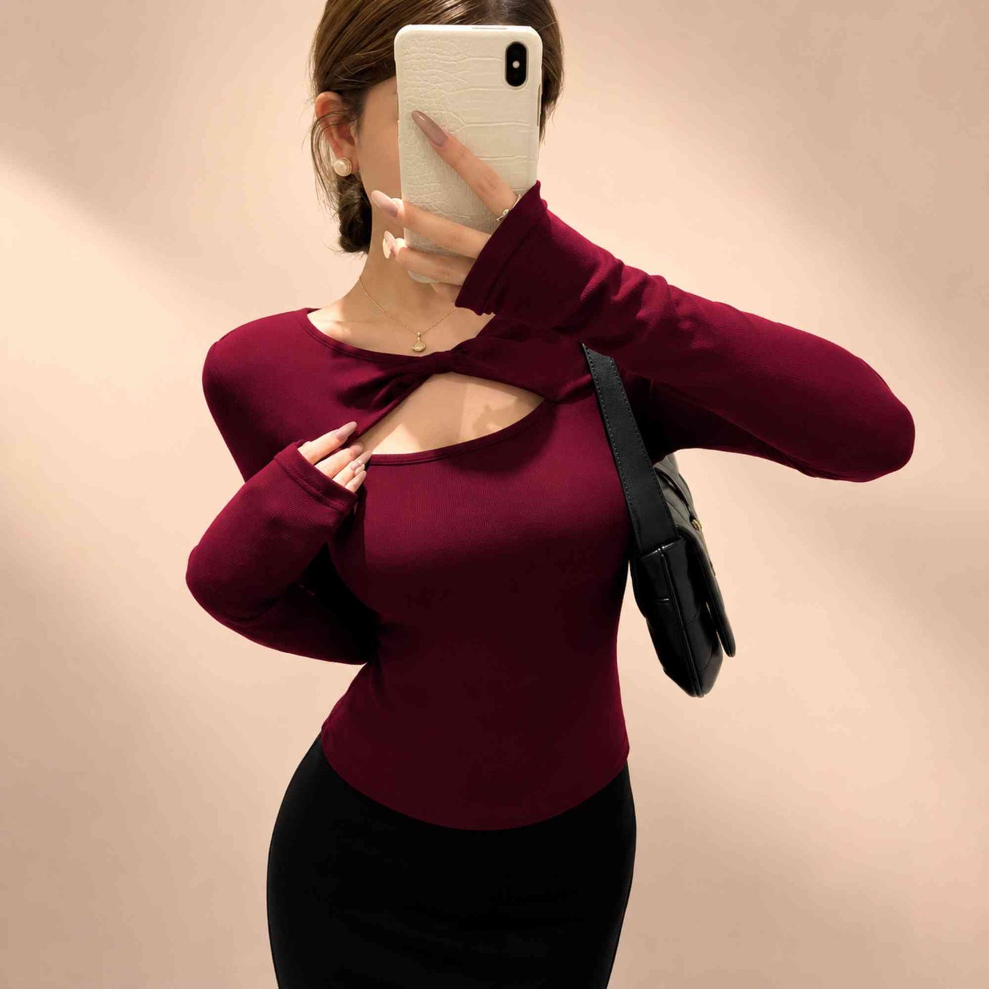 Women’s Solid Casual Long Sleeve Top