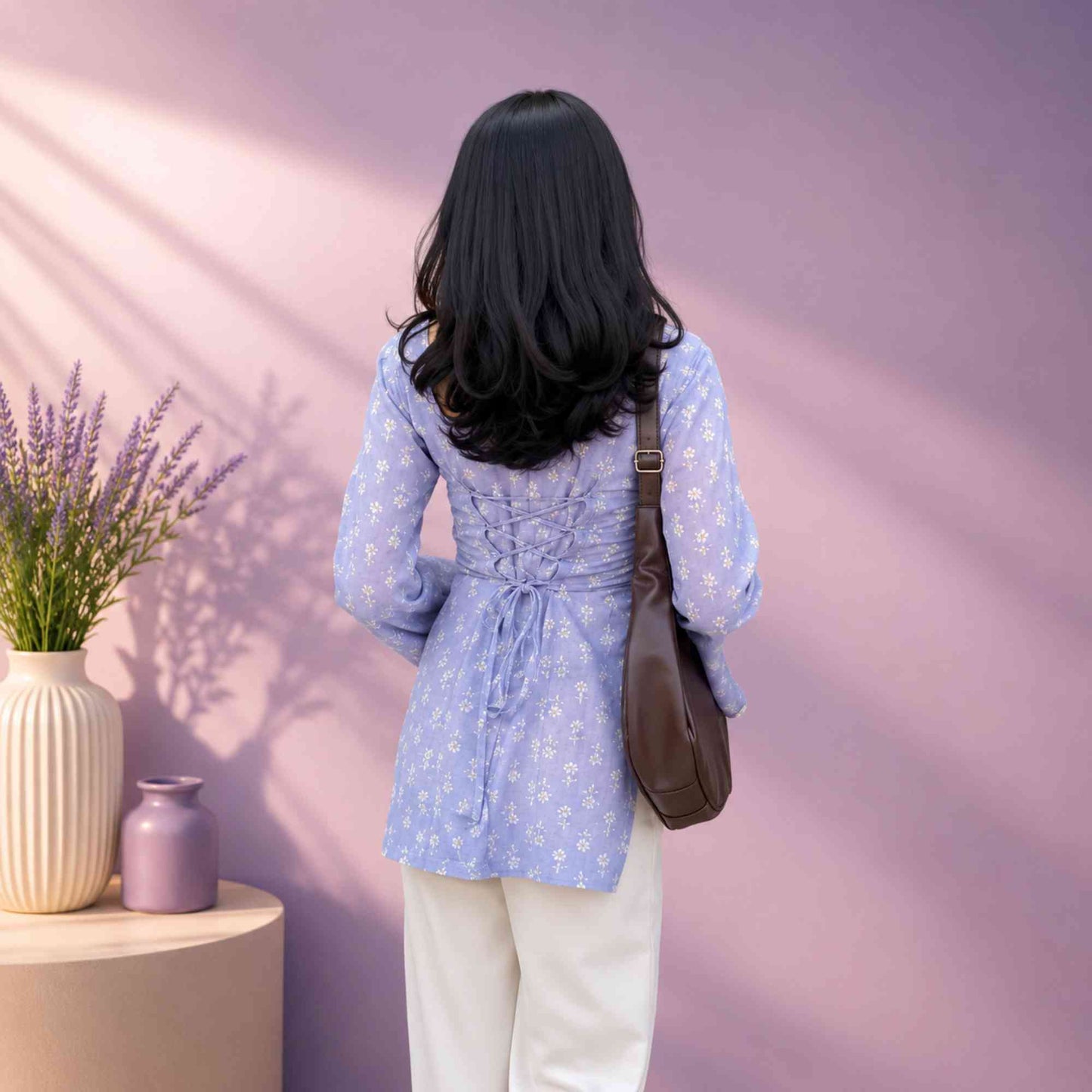 Lilac Bloom Casual Kurti