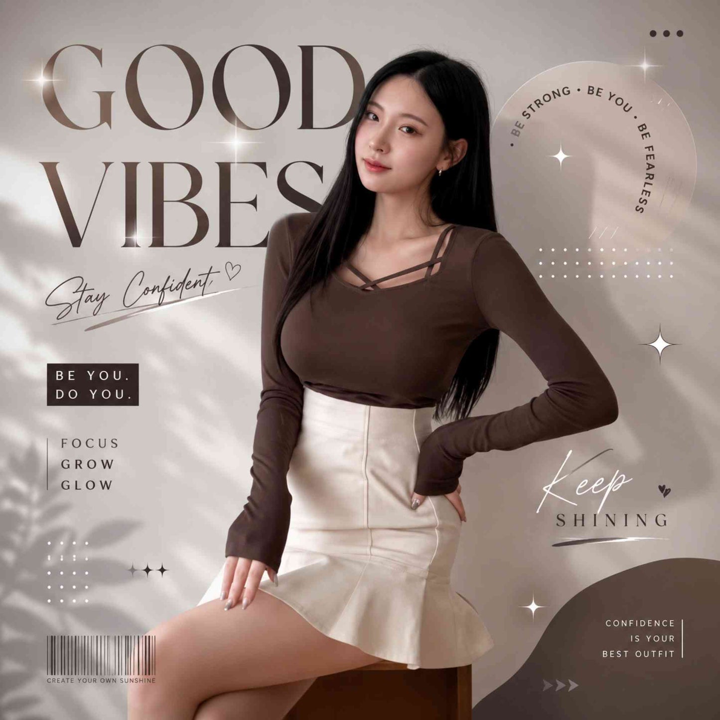 Korean square neck top