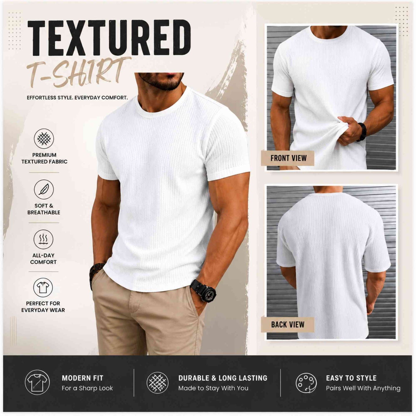 Men's Oversized Waffle Knit T-Shirt