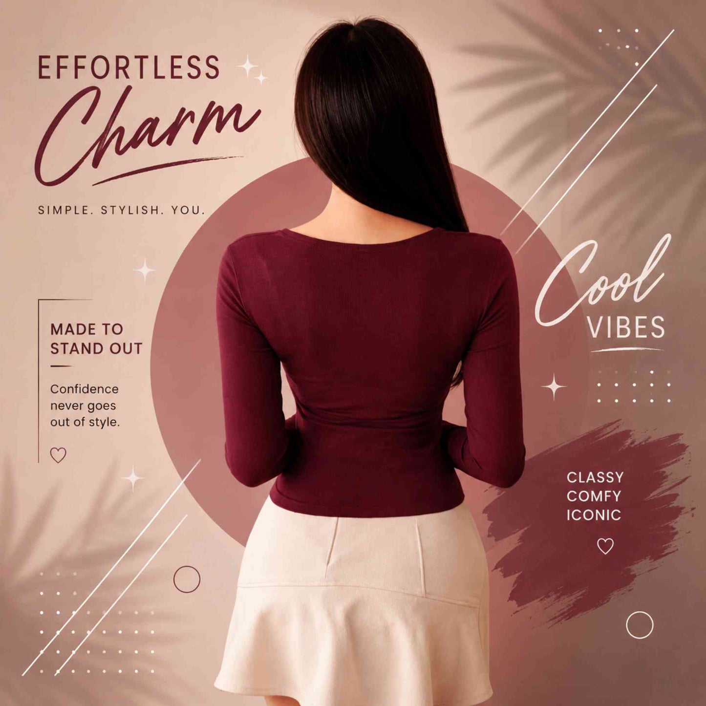 Korean square neck top
